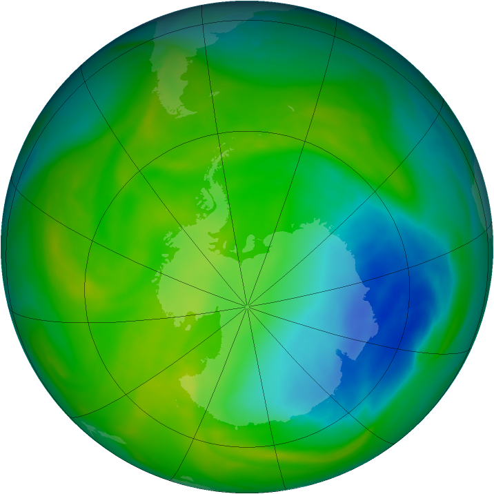 Antarctic ozone map for 23 November 2005